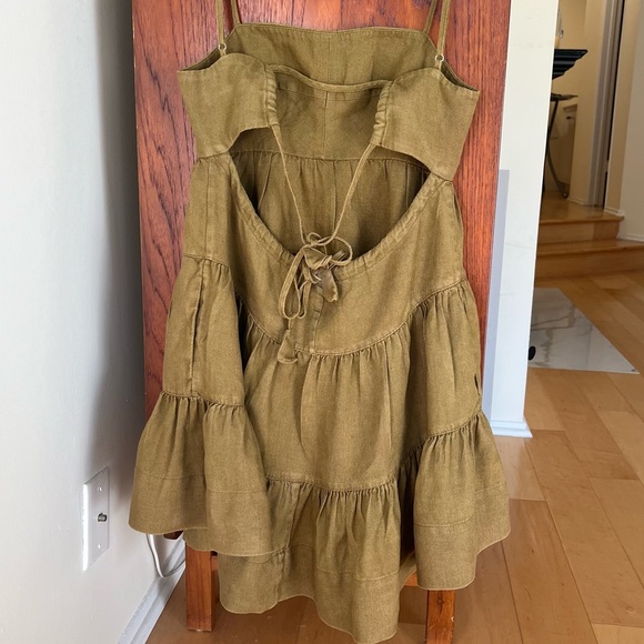 SOLD Shona Joy Lucille Tiered Mini Dress in Cumin - Picture 11 of 15